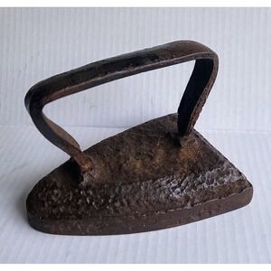 Antique Cast Iron Sad Iron Doorstop Primitive Rustic Farmhouse Decor 6.5 Inch